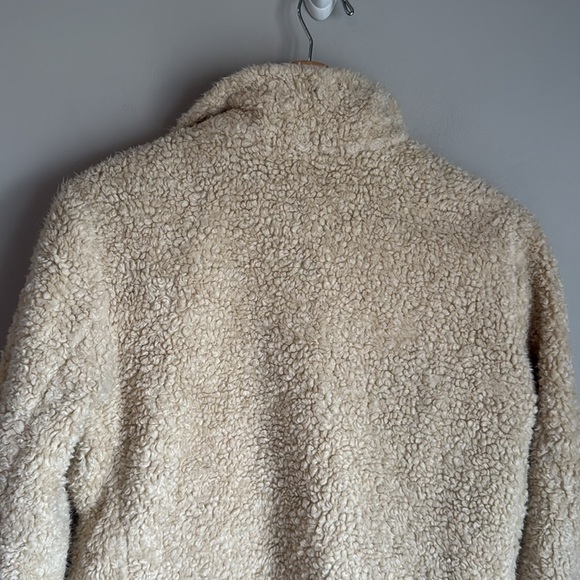 Pendleton Sherpa Jacket Ivory Blue Flannel Fuzzy Gorpcore Nature Small - Picture 7 of 10